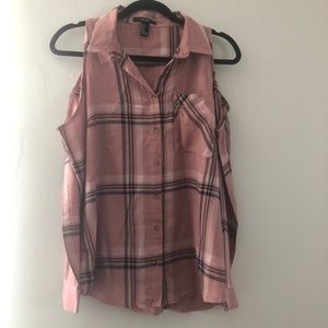 Button Down, Open-Shoulder Flannel